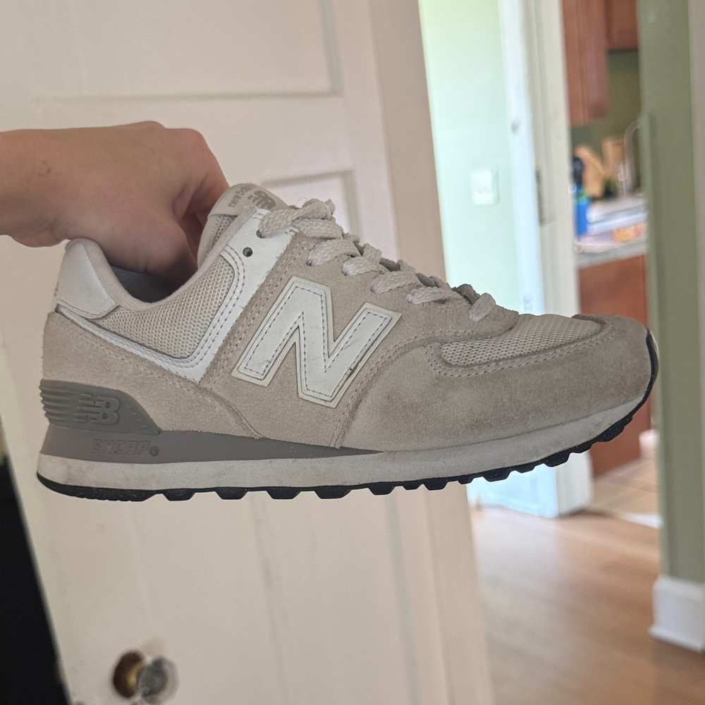 New Balance Women’s Neutral Light Gray Suede & Mesh Sneaker